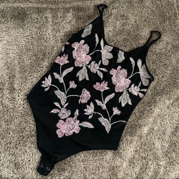 Express Tops - Express Embroidered Bodysuit